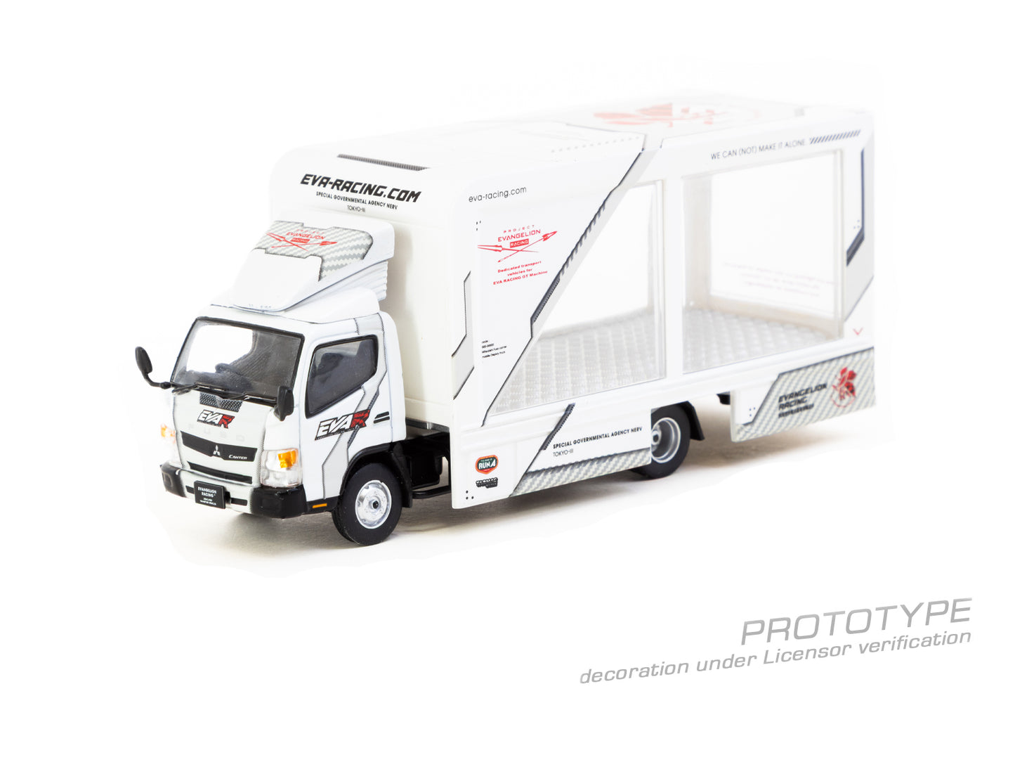 Model truck with a trailer on a white background