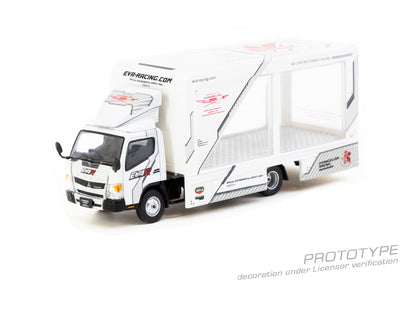 Model truck with a trailer on a white background