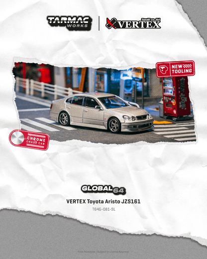Tarmac Works 1:64 VERTEX Toyota Aristo JZS161 Silver T64G-081-SL