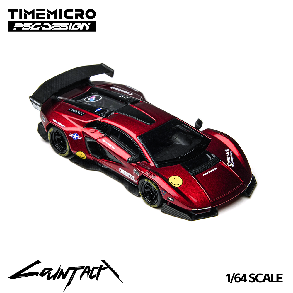 Time Micro x PSC DESIGN 1:64 Lamborghini Countach "V" Scarlet TM647705