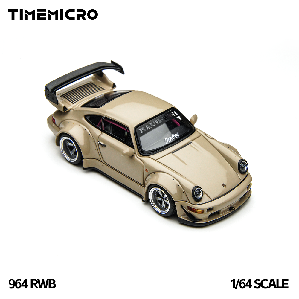 Model car of a Porsche 964 RWB by Timemicro on a white background