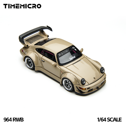 Model car of a Porsche 964 RWB by Timemicro on a white background