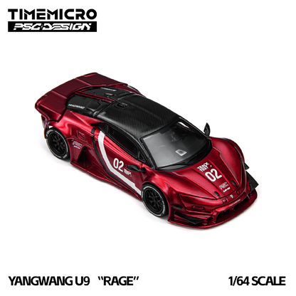 Red model car with black accents on a white background, featuring 'Timemicro' branding.