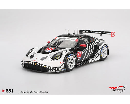 Topspeed 1/18 Porsche 911 GT3 R #77 AO Racing 2025 IMSA Petit Le Mans TS0651 Resin Model