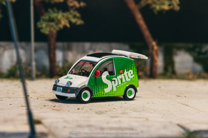 Model of a Sprite van on a sandy surface with blurred background