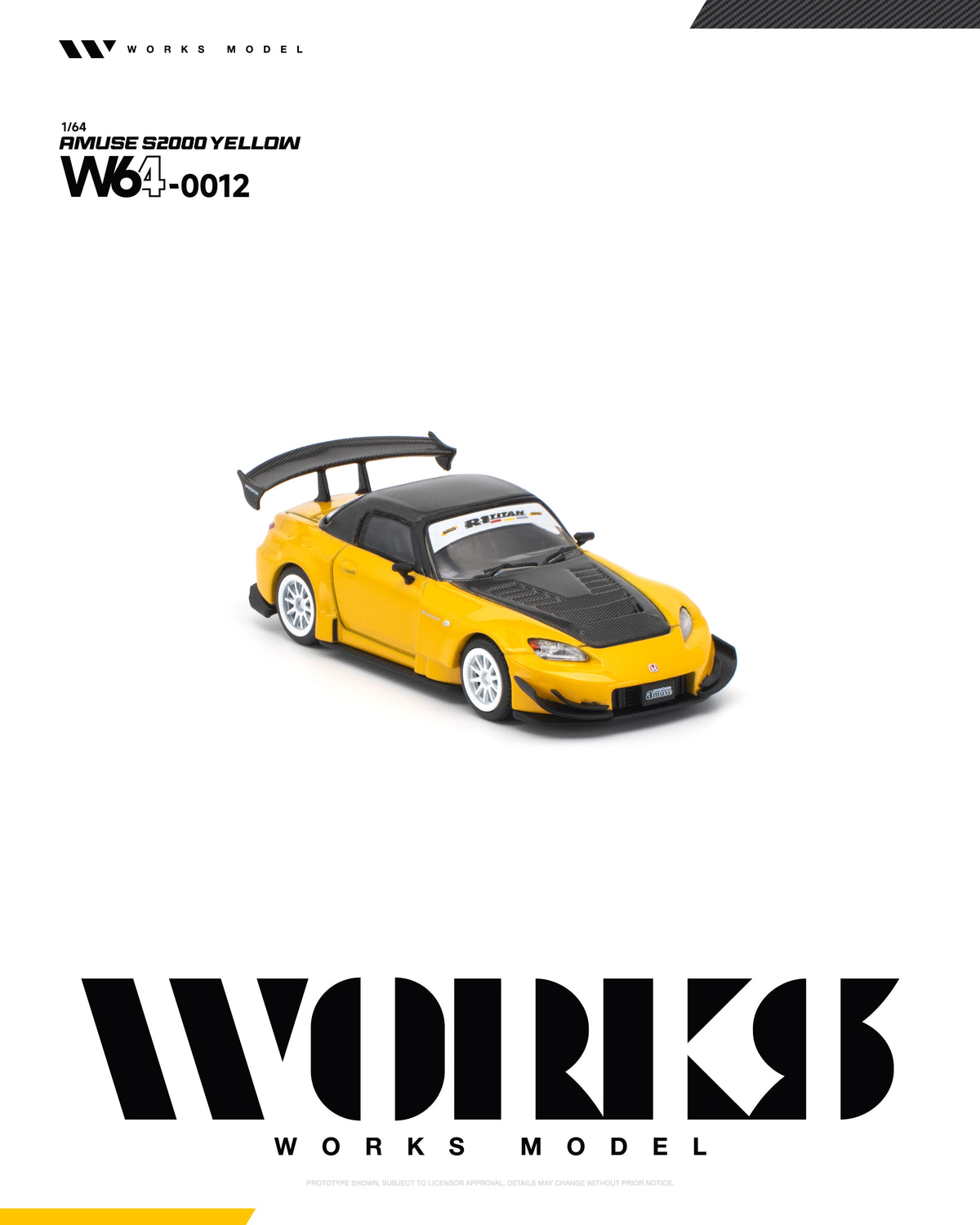 (Preorder) WORKS 1:64 AMUSE S2000 YELLOW W640012