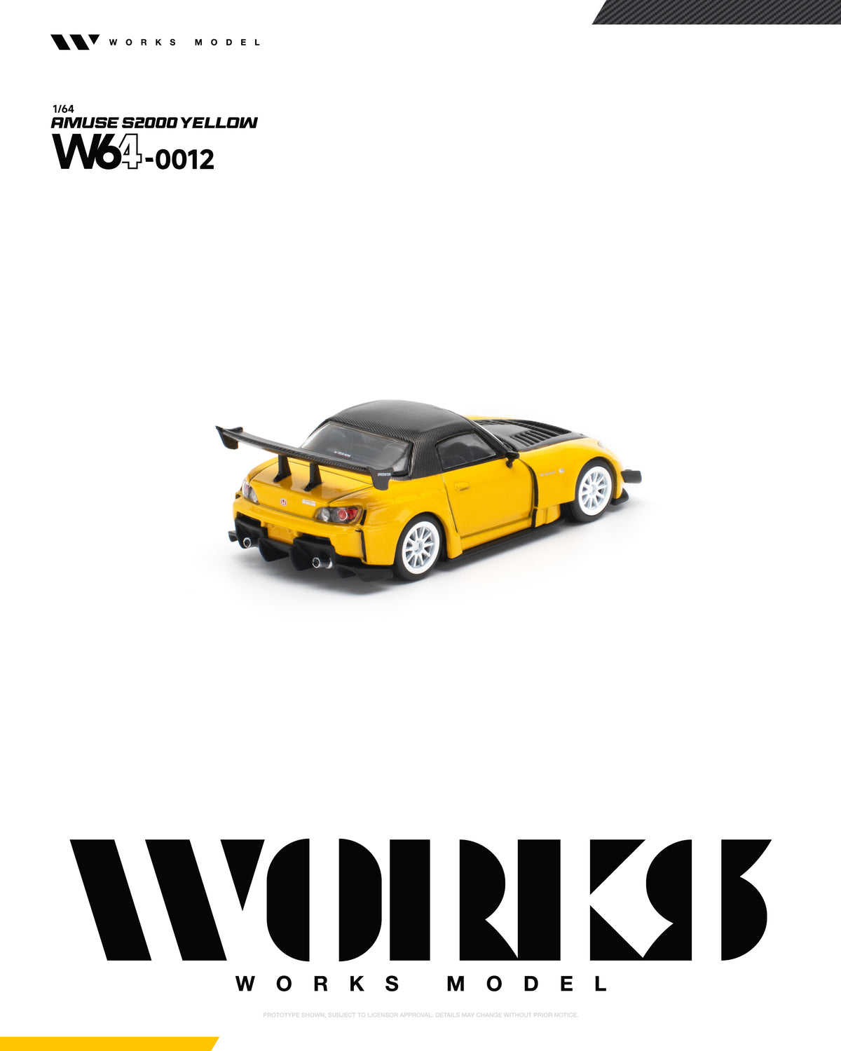 (Preorder) WORKS 1:64 AMUSE S2000 YELLOW W640012