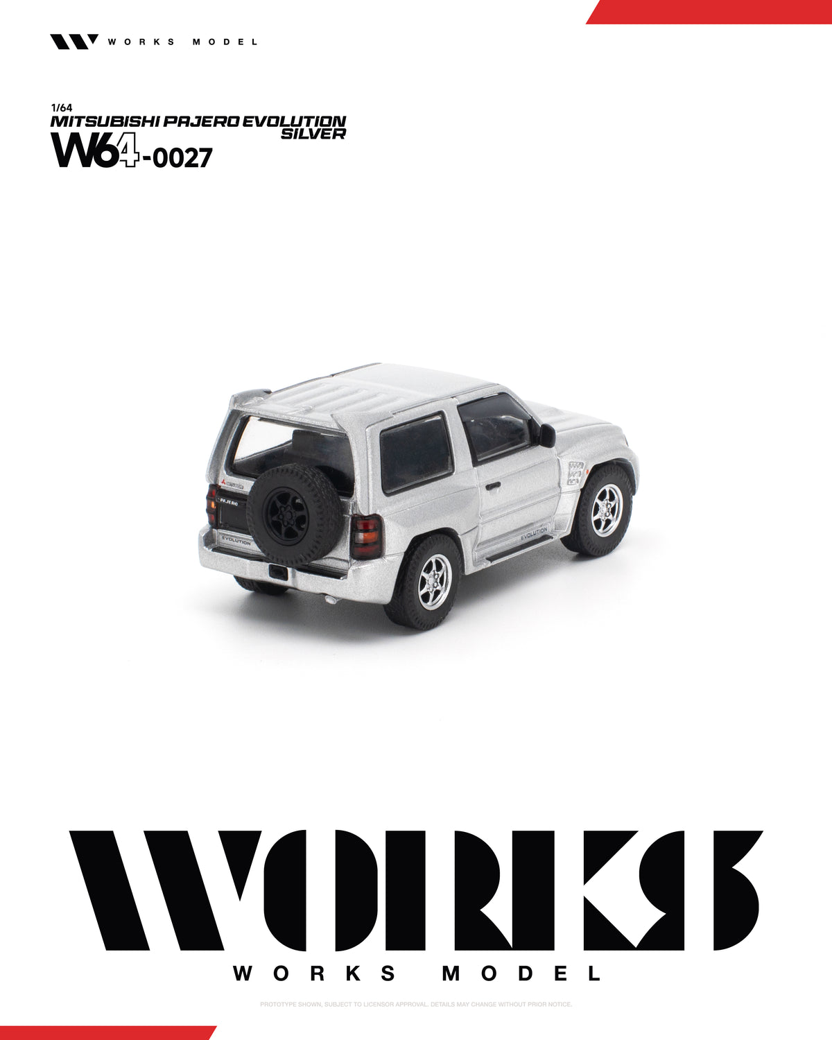 (Preorder) WORKS 1:64 MITSUBISHI PAJERO EVOLUTION SILVER W640027