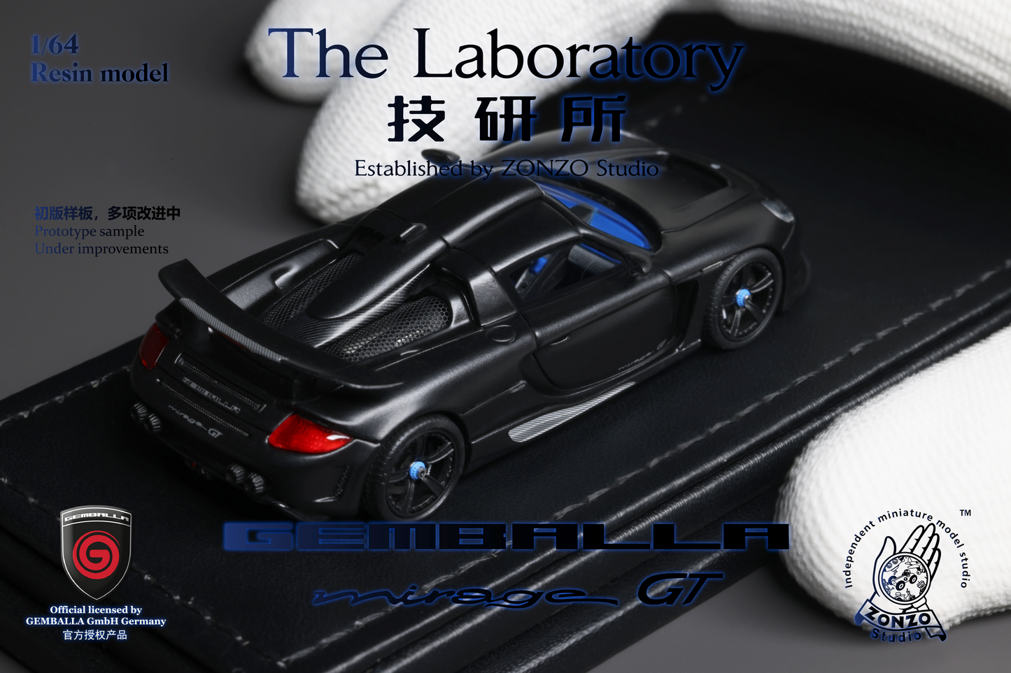 The Laboratory 1:64 Gemballa Mirage GT Matte Black ZTLMGT202503