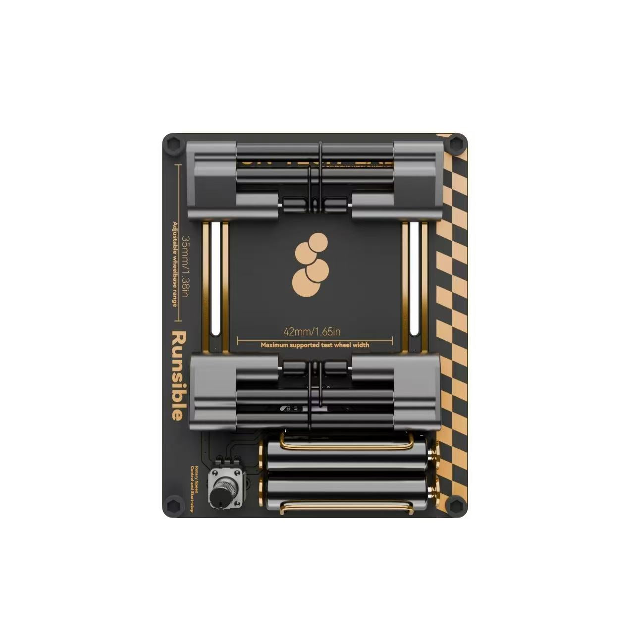 Black and gold tool set with 'Runsible' branding on a white background