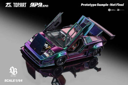 (Preorder) TopArt 1:64 LBWK Lamborghini Countach Chameleon TAO640006