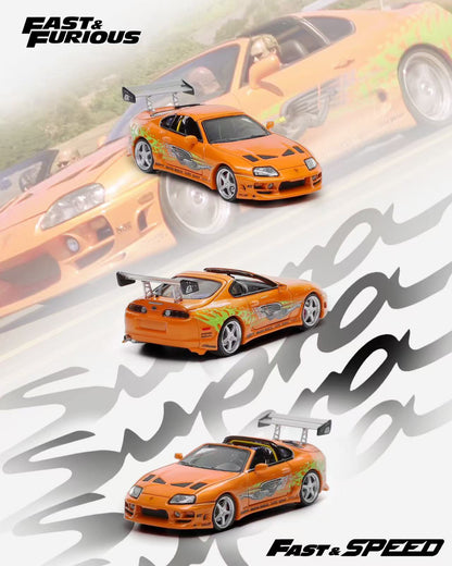 (Preorde) Fast Speed 1:64 Toyota Supra Targa 4th Generation A80 Bomex Version - FNF Orange [2 Versions]
