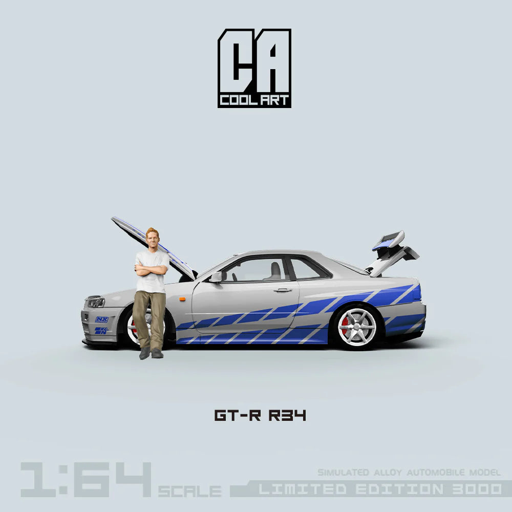 Cool Art 1:64 Nissan Skyline GT-R R34 Paul Silver Doll Version