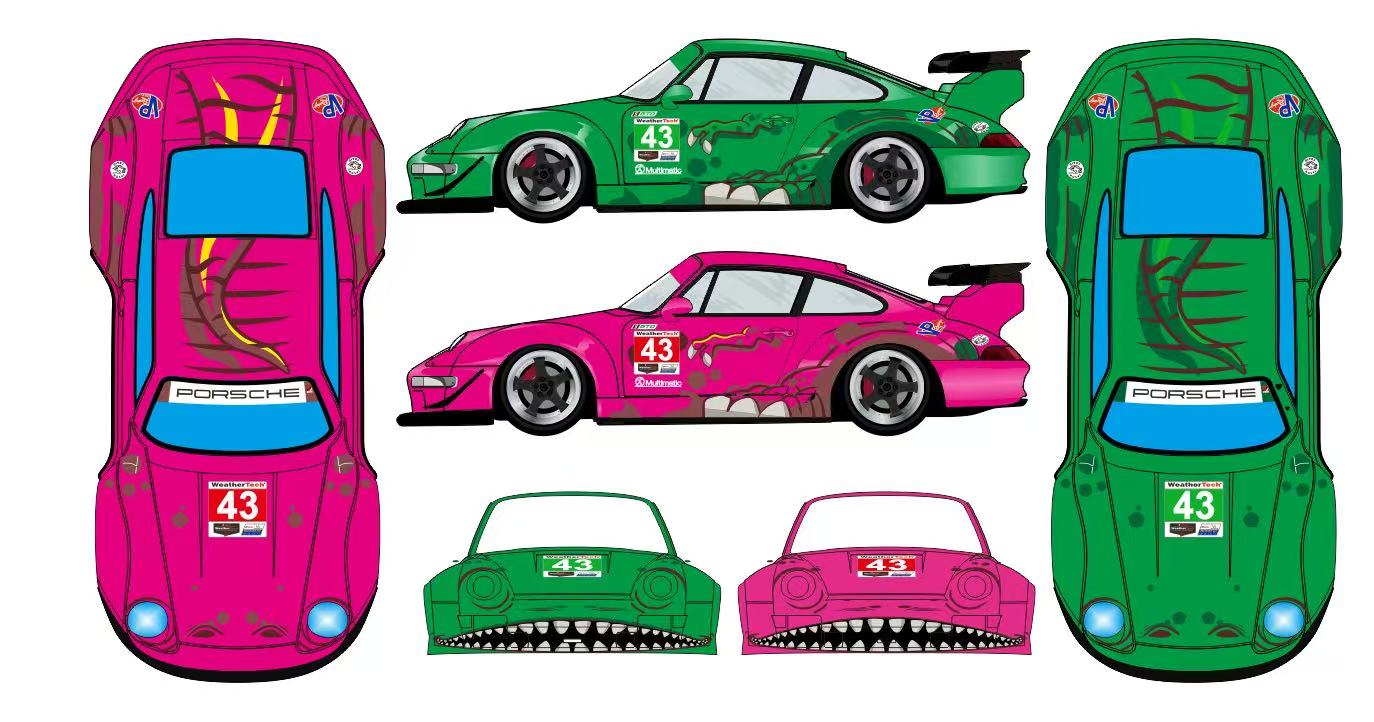 (Preorder) Flame 1:64 Porsche RWB 993/964 Rexy/Roxy Livery [4 Versions]