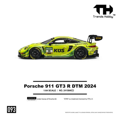 (Preorder) Trends Hobby 1:64 Porsche 911 GT3 R DTM 2024 YELLOW 241084(C)