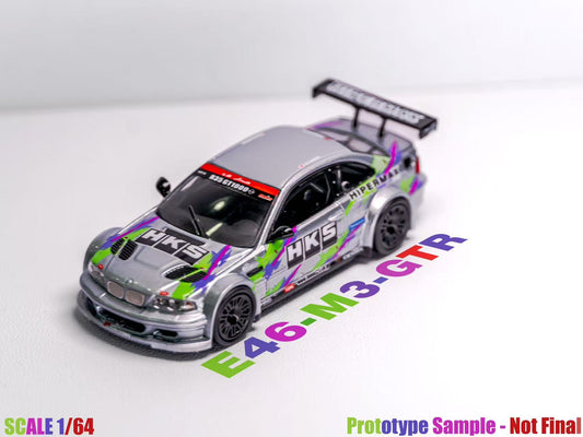 Model car with colorful design on a white background
