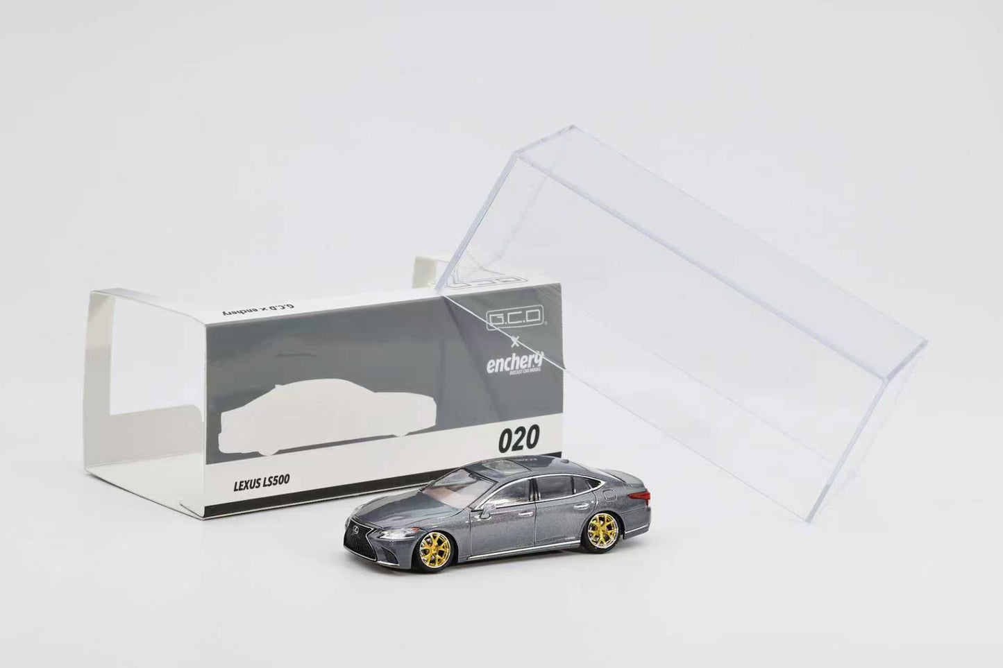 (Preorder) GCD 1:64 Lexus LS500 (LHD) Lowriding Grey GE-004-20