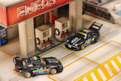 (Preorder) Street Weapon 1:64 Porsche RWB 993 Matte Black Apple Livery [2 Versions]