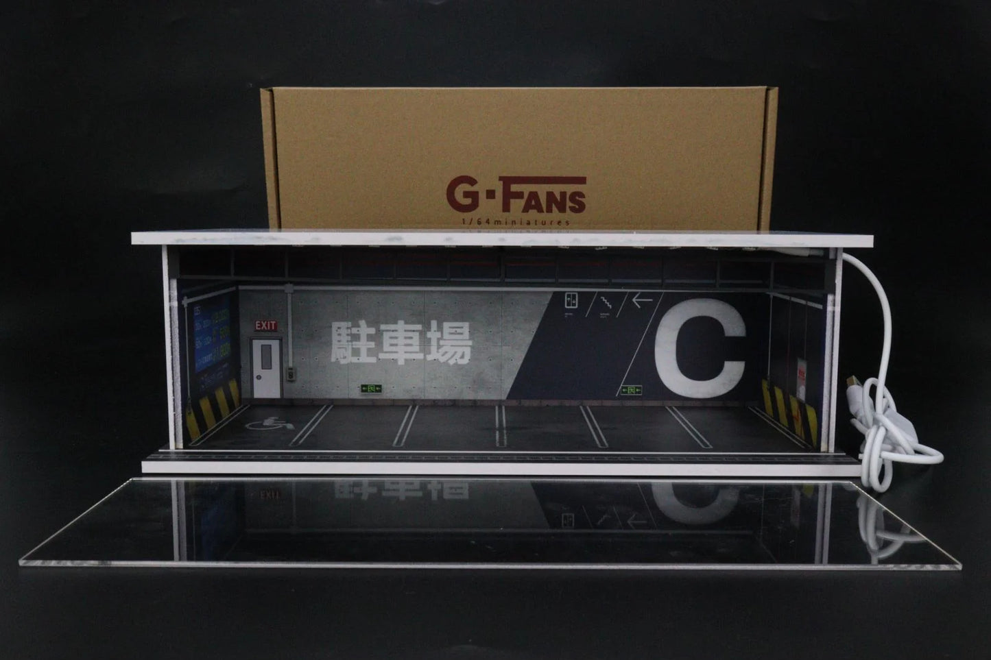 G-FANS 1:64 Garage with Lights Diorama Model 710022