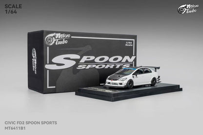 (Coming Soon) Microturbo 1:64 Honda Civic FD2 Spoon White MT6411B1