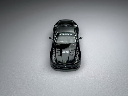 Black sports car model on a gray background