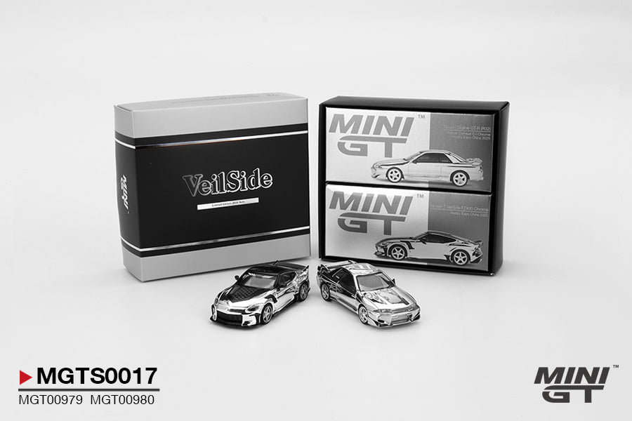 Mini GT 1:64 Nissan Skyline GT-R (R32) Veilside HEC 2025 Chrome Set MGTS0017 [Event Edition]