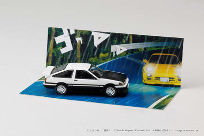 Pop-up book with a car design on a white background