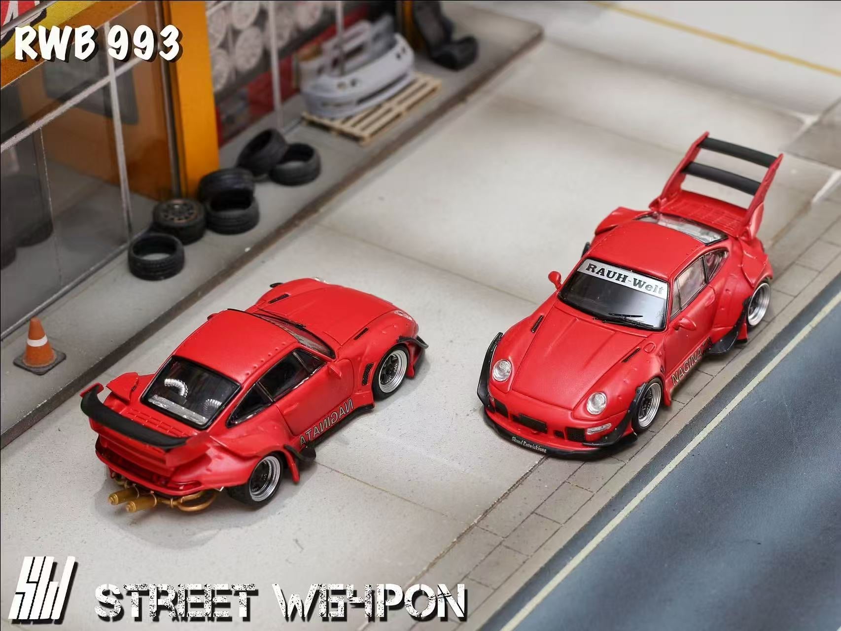 Preorder) Street Weapon 1:64 Porsche RWB 993 Red NAGINATA Livery