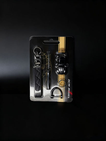 Packaged product with a black and gold design on a dark background