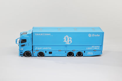 (Preorder) GCD 1:64 LB-Trucks Mitsubishi Fuso Super Great Transporter Baby BLUE KS-073-576