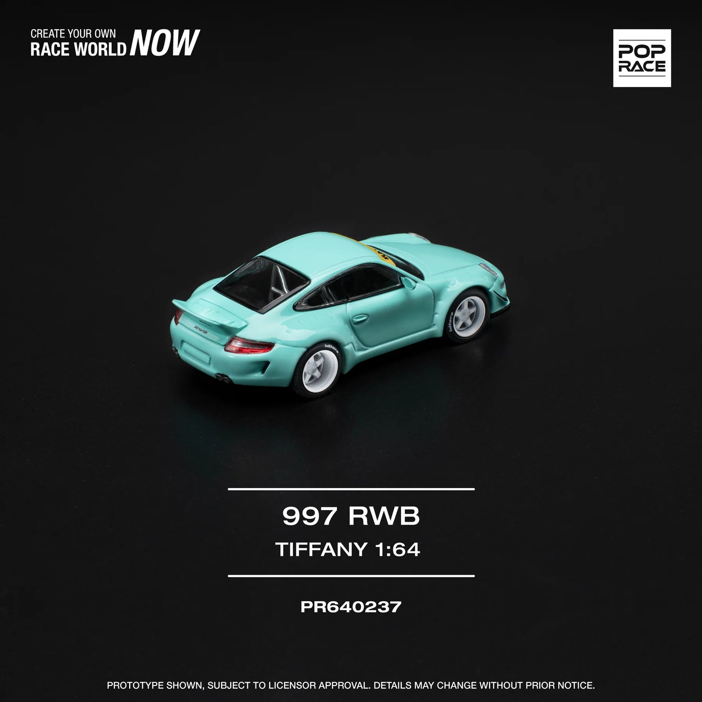 Pop Race 1:64 Porsche RWB 997 Tiffany Blue PR640237 (Preorder)