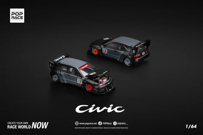 Pop Race 1:64 Honda Pandem Civic "KANJOZOKU" PR640163 (Preorder)