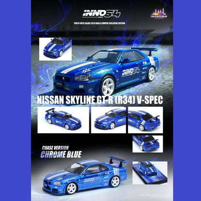 Inno64 1:64 Nissan Skyline GT-R (R34) V-SPEC Tokyo Auto Salon 2024 KUALA LUMPUR Exclusive IN64-R34VS-TASKL24 [Event Edition]