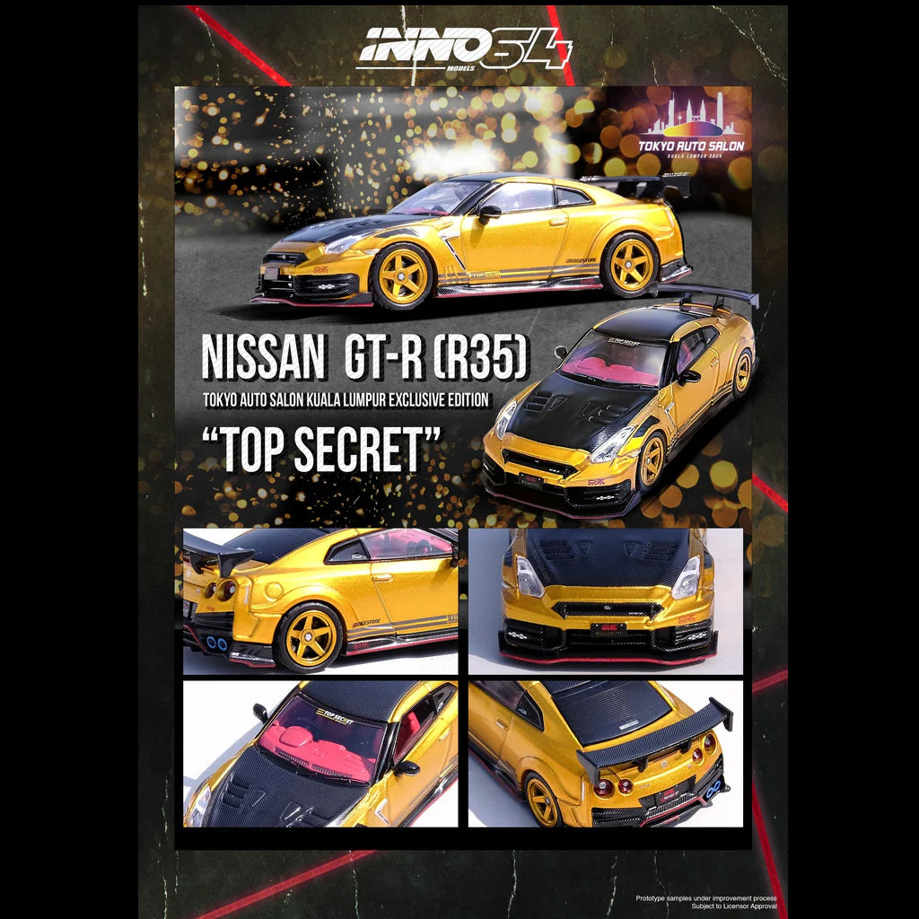 Inno64 1:64 Nissan GT-R (R35) Nismo Tuned By "Top Secret" Tokyo Auto Salon 2024 KUALA LUMPUR Exclusive IN64-R35TS-TASKL24 [Event Edition]